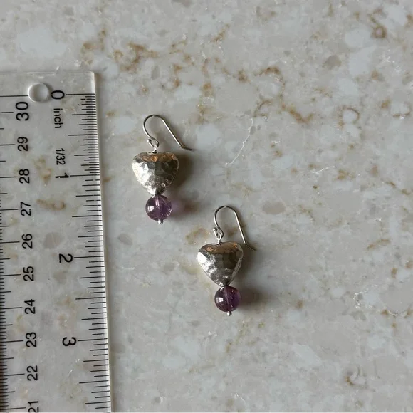 NWOT Sundance Gentle Heart Earrings, Melody Stone, Sterling Silver